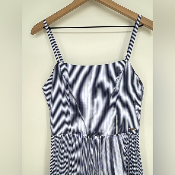 Armani Exchange Striped Pleated Midi Dress Women's 8- Nautical Beach Vacation - Picture 9 of 14